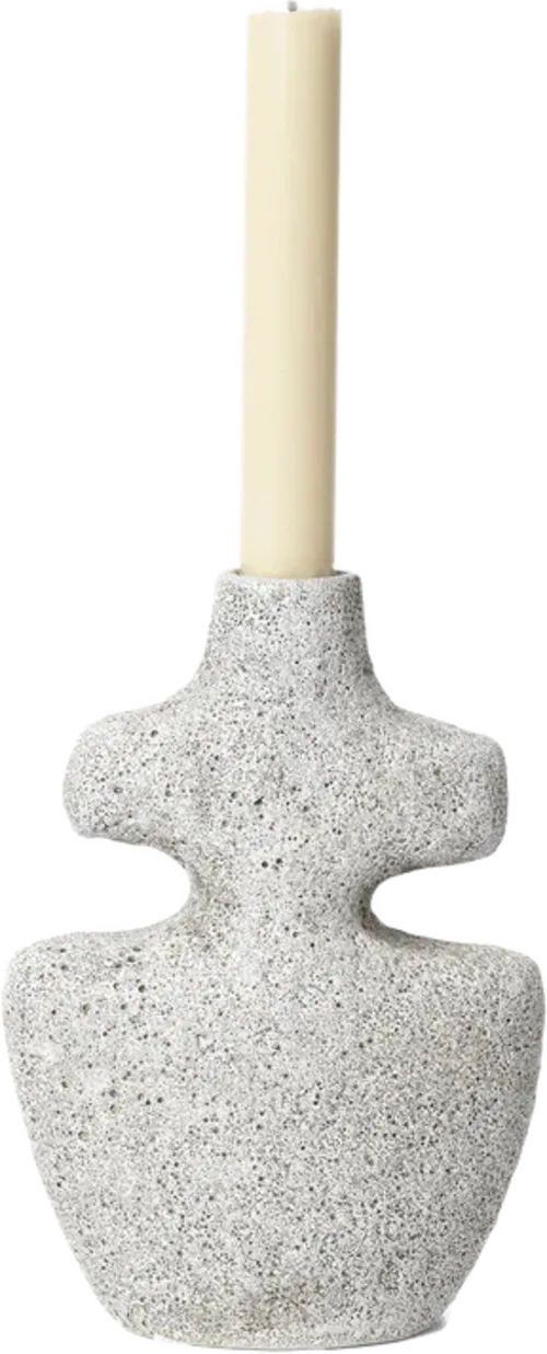 Yara Candle Holder - Medium Grey Pumice