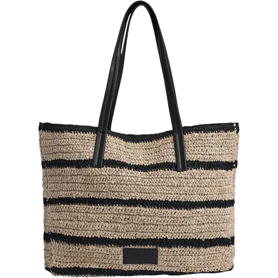 AvaniMBG Shopper, Raffia Natural/Black