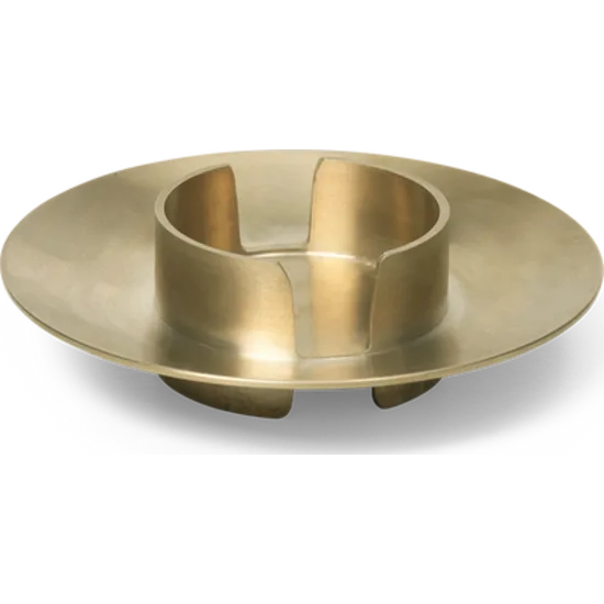 Block Candle Holder Brass