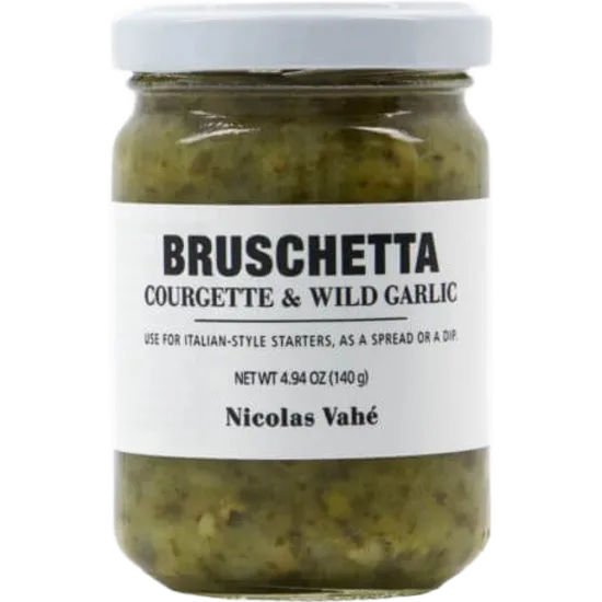 Bruschetta með kúrbít & villtum hvítlauk