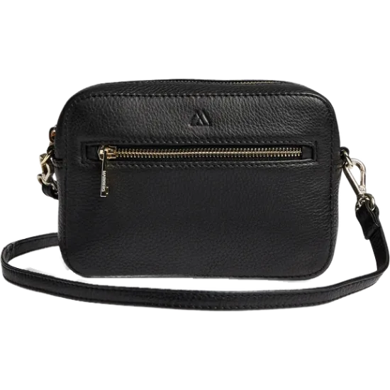 EleaMBG Crossbody Bag Grain Black w/Gold 