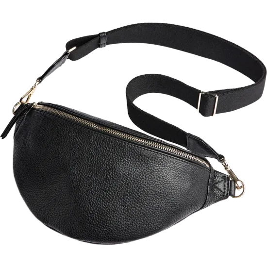 ElinorMBG Bum Bag Grain Black w/Gold 