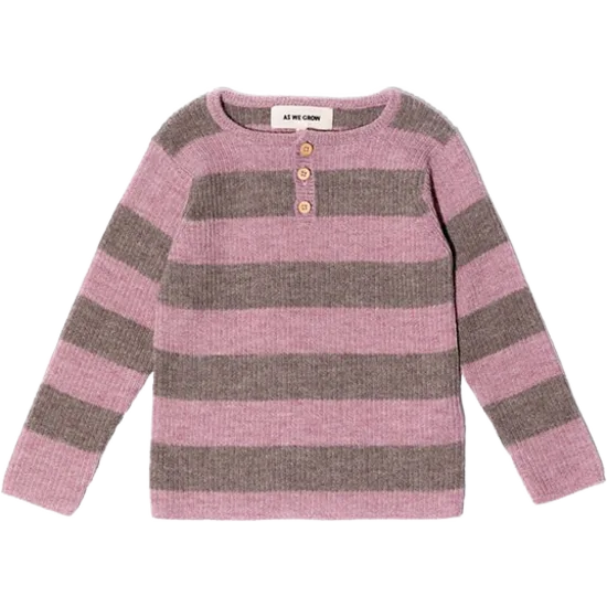 Grandpa Sweater Striped Rose/Sand 