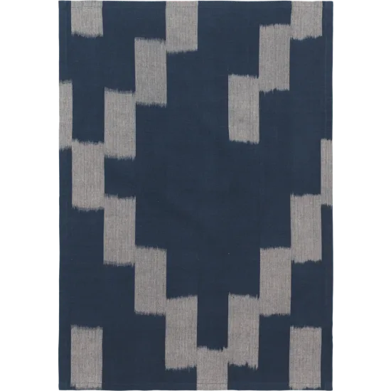 Ikat Tea Towel - Ink blue/Parchment