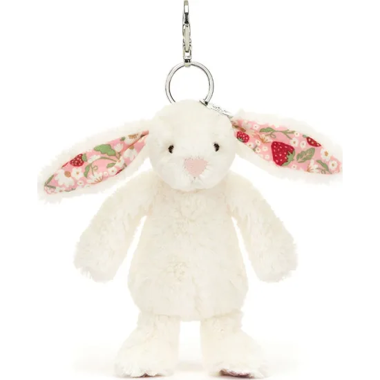 Jellycat cream blossom bunny bag charm