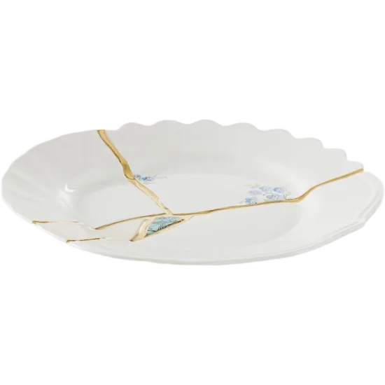 Kintsugi Desert Plate in Porcelain cm 21