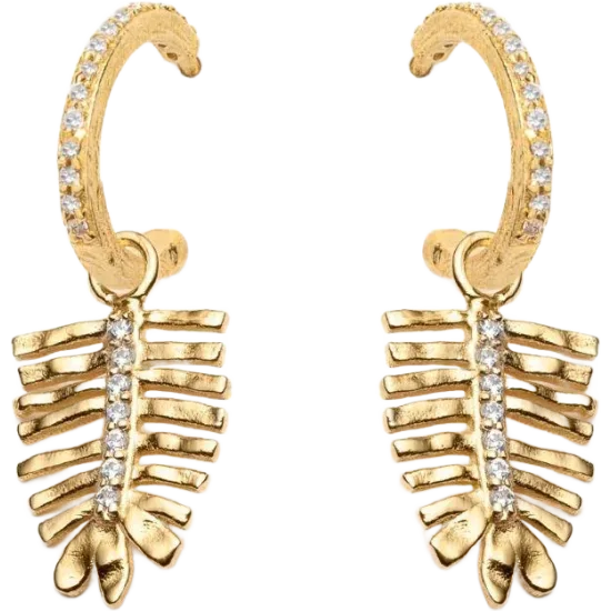 Tulsi Leaf Hoop Earrings - Gold