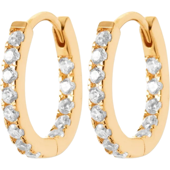 18 kt gullh, lokkar (huggies) m zirk