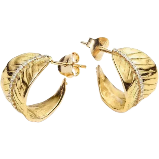 Ashok Leaf Earrings - Gold