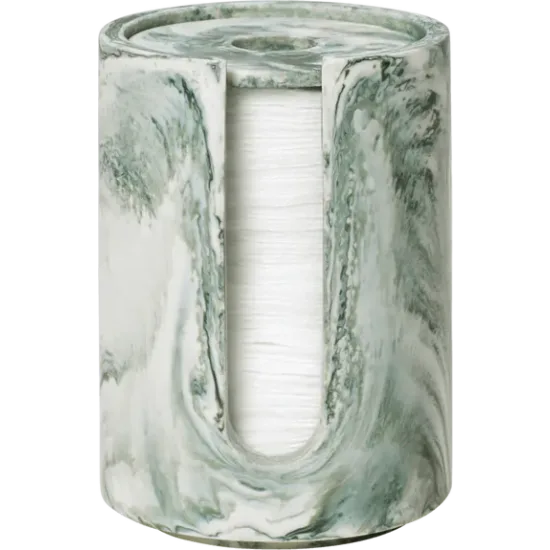 Mist Cotton Pad Holder - Emerald Off White 