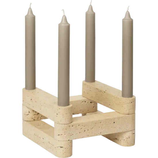 Newel Modular Candle Holder - Set of 6 - Travertin