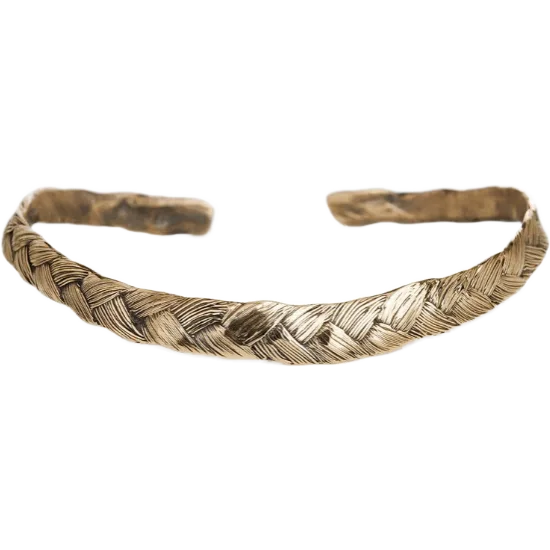 Orrifinn Flétta - Brons armband, breið flétta