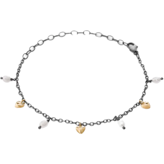 Orrifinn Milagros - Armband, lítil gull hjörtu og perlur