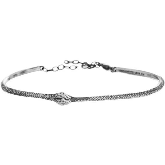 Orrifinn Ouroboros - Silfur armband, snáka-spöng m/ keðju