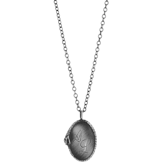 Orrifinn Ouroboros - Silfur hálsmen - stór plata á silfur keðju