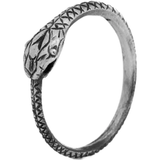 Orrifinn Ouroboros - Silfurhringur, breiður snákur