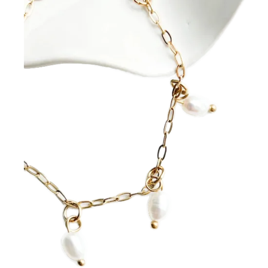 Oval Perluarmband Gull