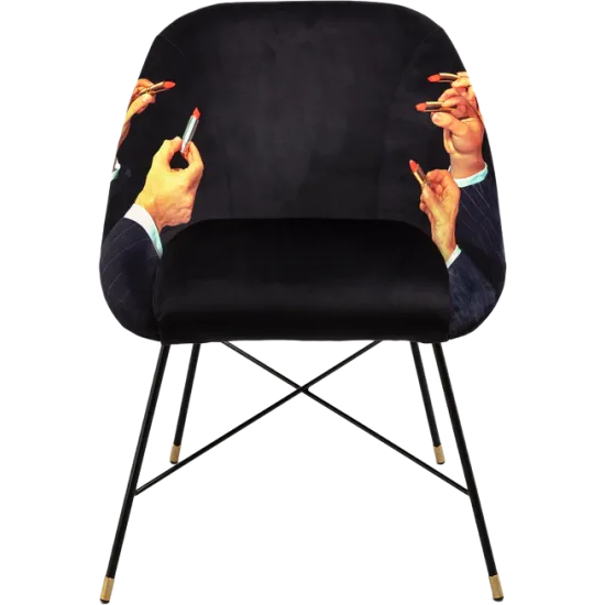Padded chair - Lipsticks Black