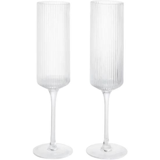 Ripple Champagne Flutes - Set of 2 clear