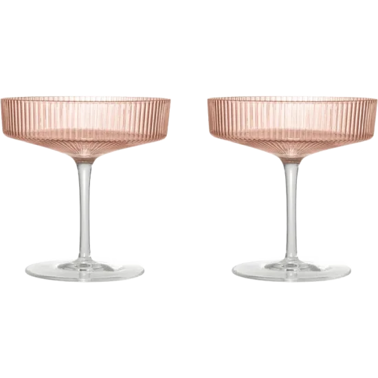 Ripple Champagne Saucers - Set of 2 - Blush