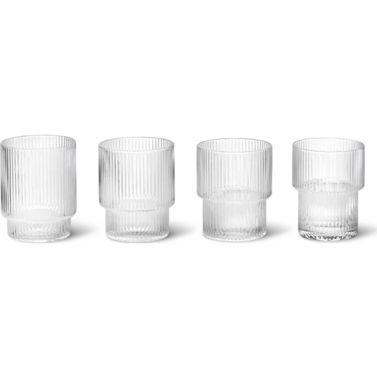 Ripple glasses - set of 4 clear