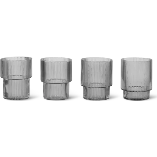 Ripple glasses set of 4 - smoked