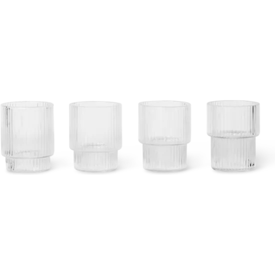 Ripple small glasses set of 4 - clear