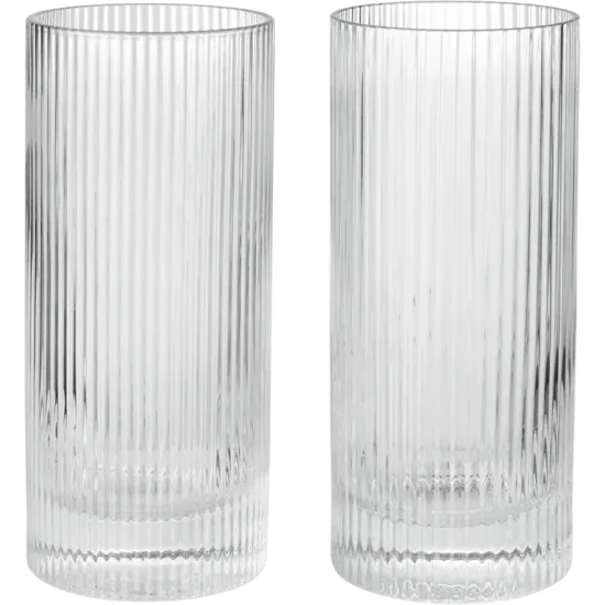 Ripple Highball Glasses Set of 2 Clear