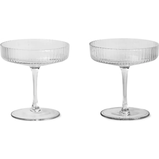 Ripple champagne set of 2 - clear