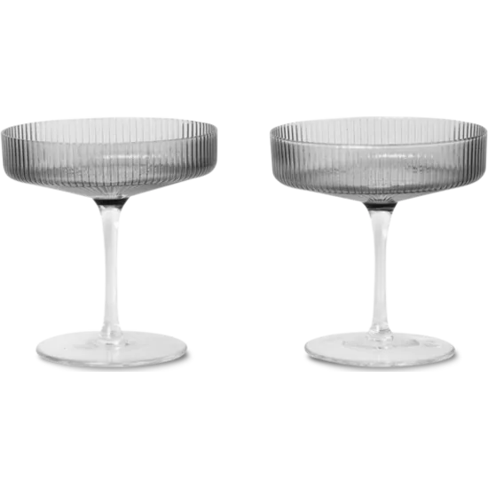 Ripple champagne set of 2 - smoked