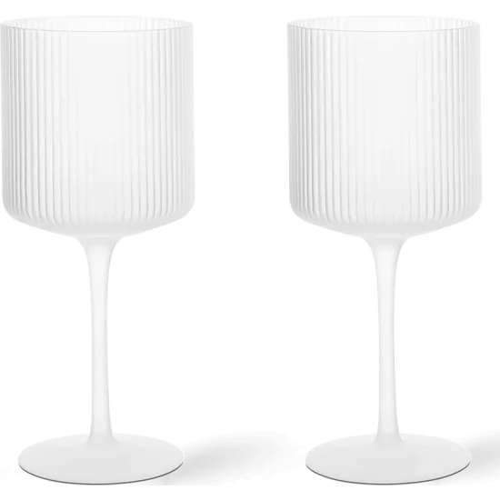 Ripple Red Wine Glasses - Set og 2 - Frosted 