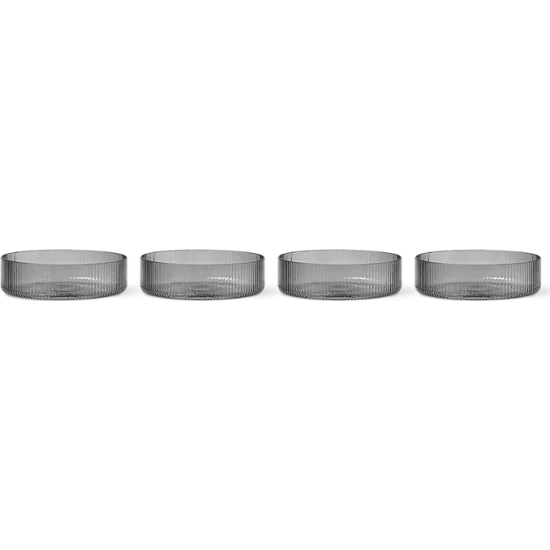 Ripple bowls set of 4 - Smoked Grey