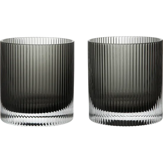 Ripple Tumbler Glasses - Set if 2 - grey