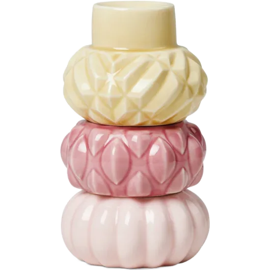 Samsurium Candlestack Three Mimosa, Blush & Powder set of 3