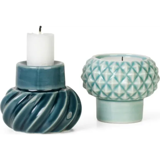 Samsurium Candlestack Two Petrol,Peacock