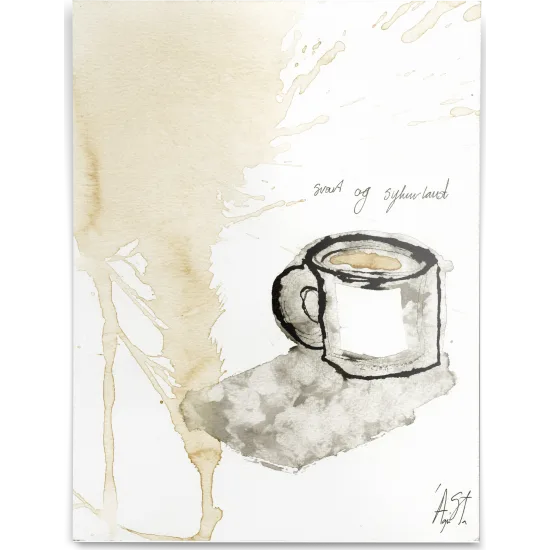 Svart Kaffi 30 x 40 cm 