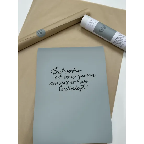 Það verður að vera gaman 30x40 Blátt