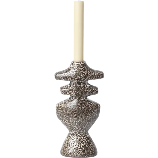 Yara Candle Holder - Large- Brown Spot