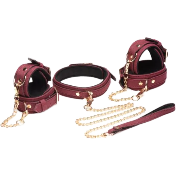 6-Piece BDSM Cuff Set With Collar