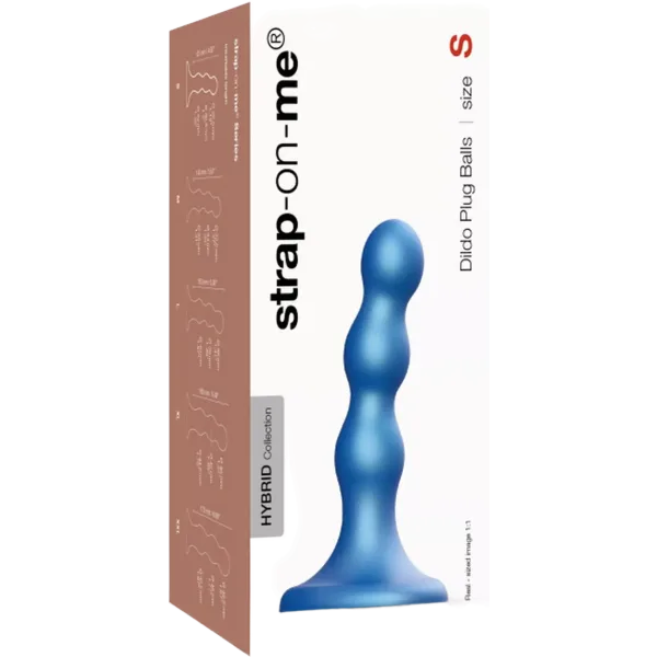 Dildo Plug Balls Metallic Blue