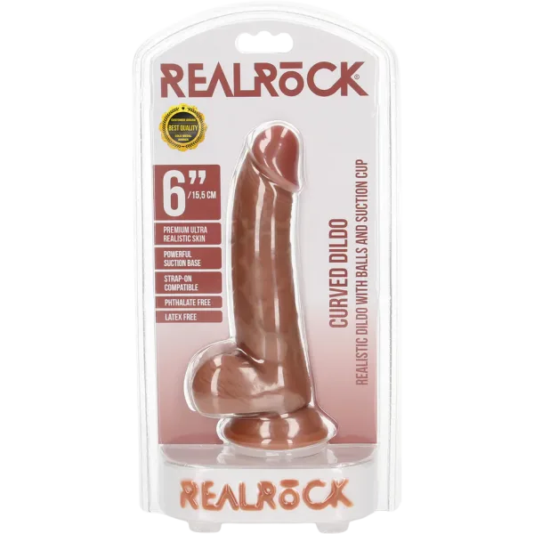 6" Curved Dildo With Balls