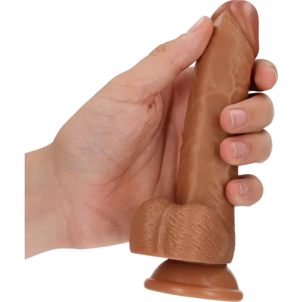 6" Curved Dildo With Balls