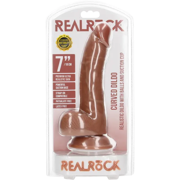 7" Curved Dildo With Balls