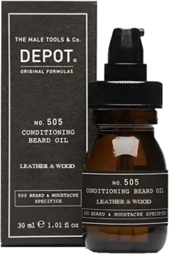 Beard & Moustache Specifics - No. 505 - Conditioning Beard Oil -
            Leather & Wood