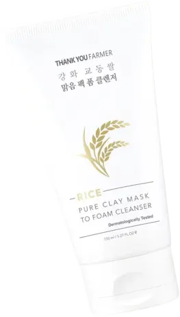 Rice - Pure Clay Mask To Foam Cleanser