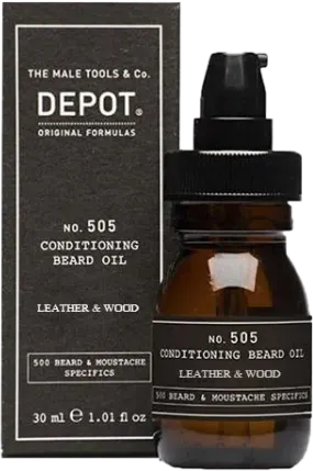 Beard & Moustache Specifics - No. 505 - Conditioning Beard Oil -
            Leather & Wood